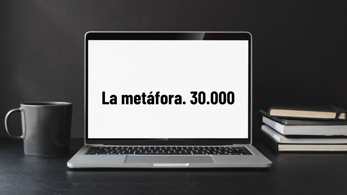 Portada del artículo La Metáfora, con el título escrito en una foto de una pantalla de una laptop.