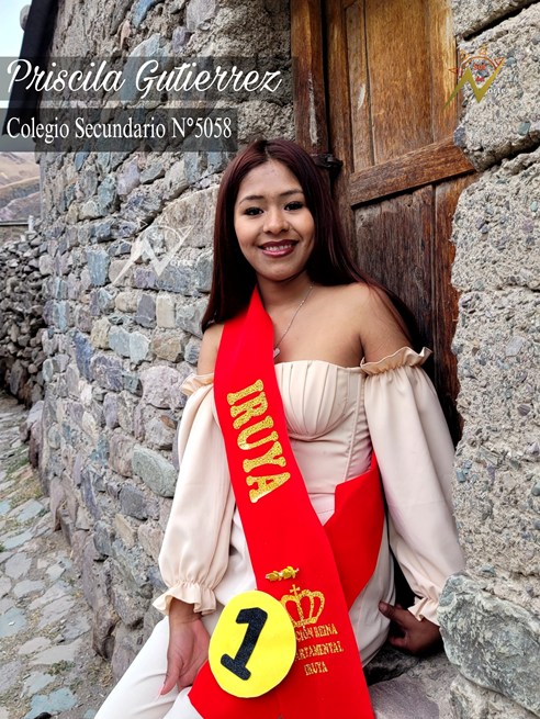 Priscila Gutierrez, N° 1, candidata en la elección de la Reina Departamental Iruya 2025.