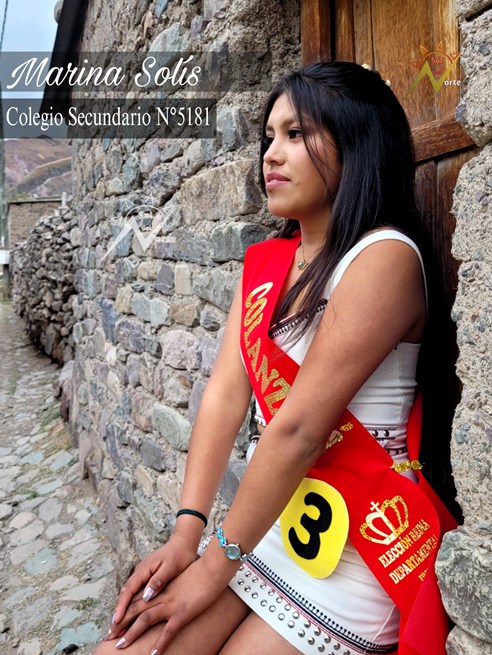 Mariana Solís, candidata N° 3 en la elección de la Reina Departamental Iruya 2025.